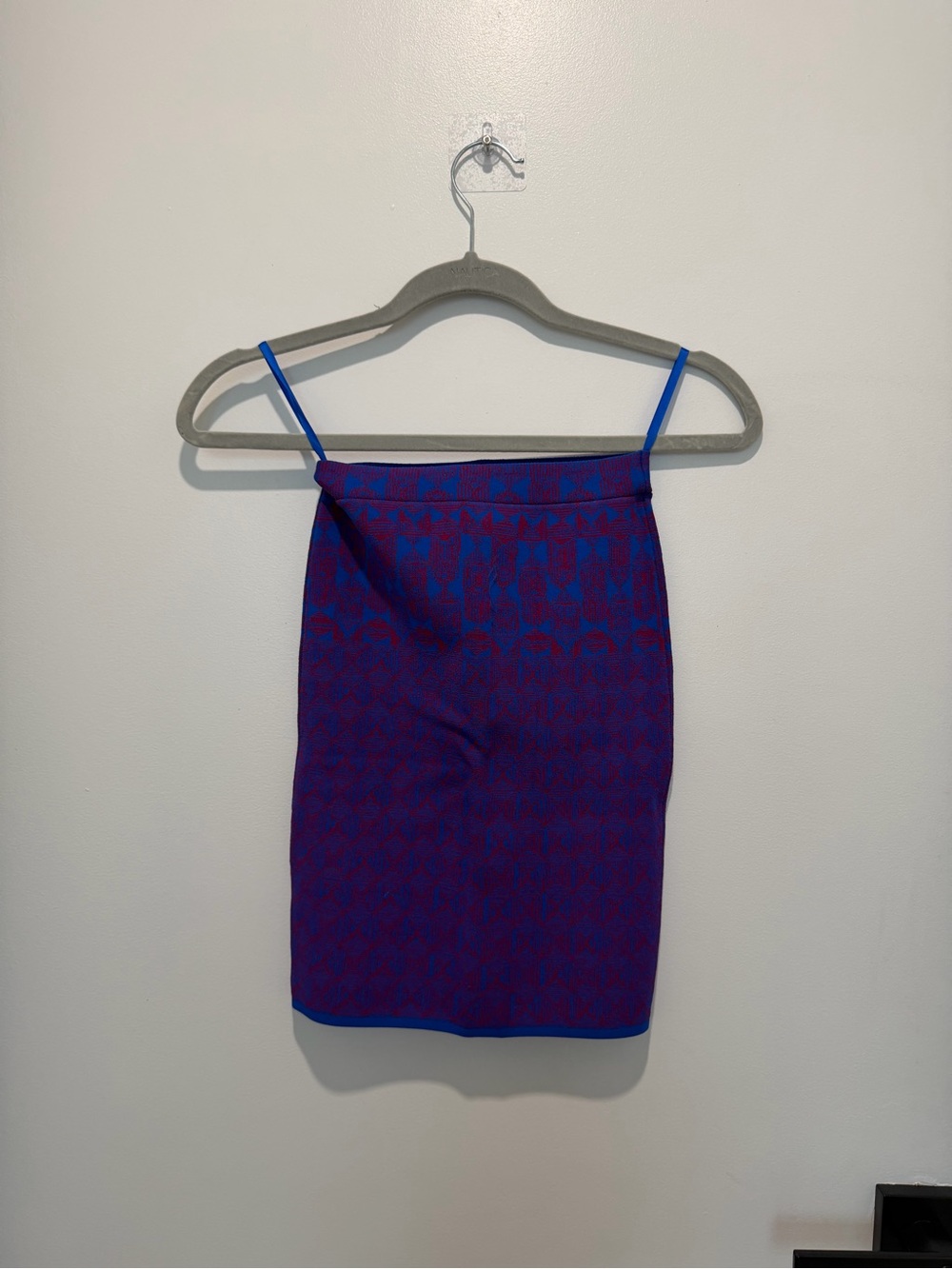 BCBGMaxAzria Purple and Blue Patterned Mini Skirt